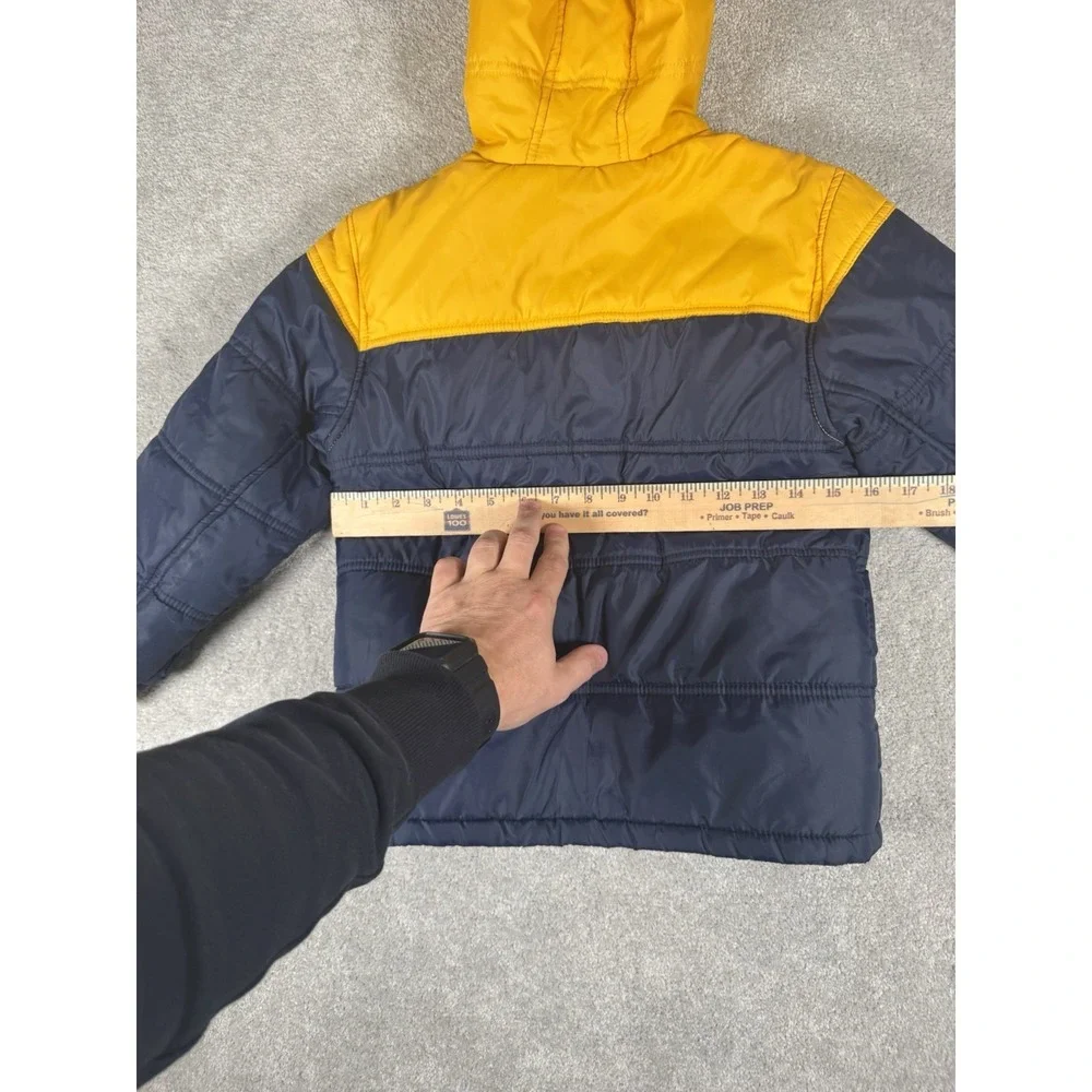Nike‎ Puffer Hooded Jacket Navy And Yellow Kids Size 7